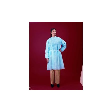 Keystone Safety Polypropylene Isolation Gown, Elastic Wrists, Blue, 2XL, 100/Case ISO-NW-BLUE-2XL